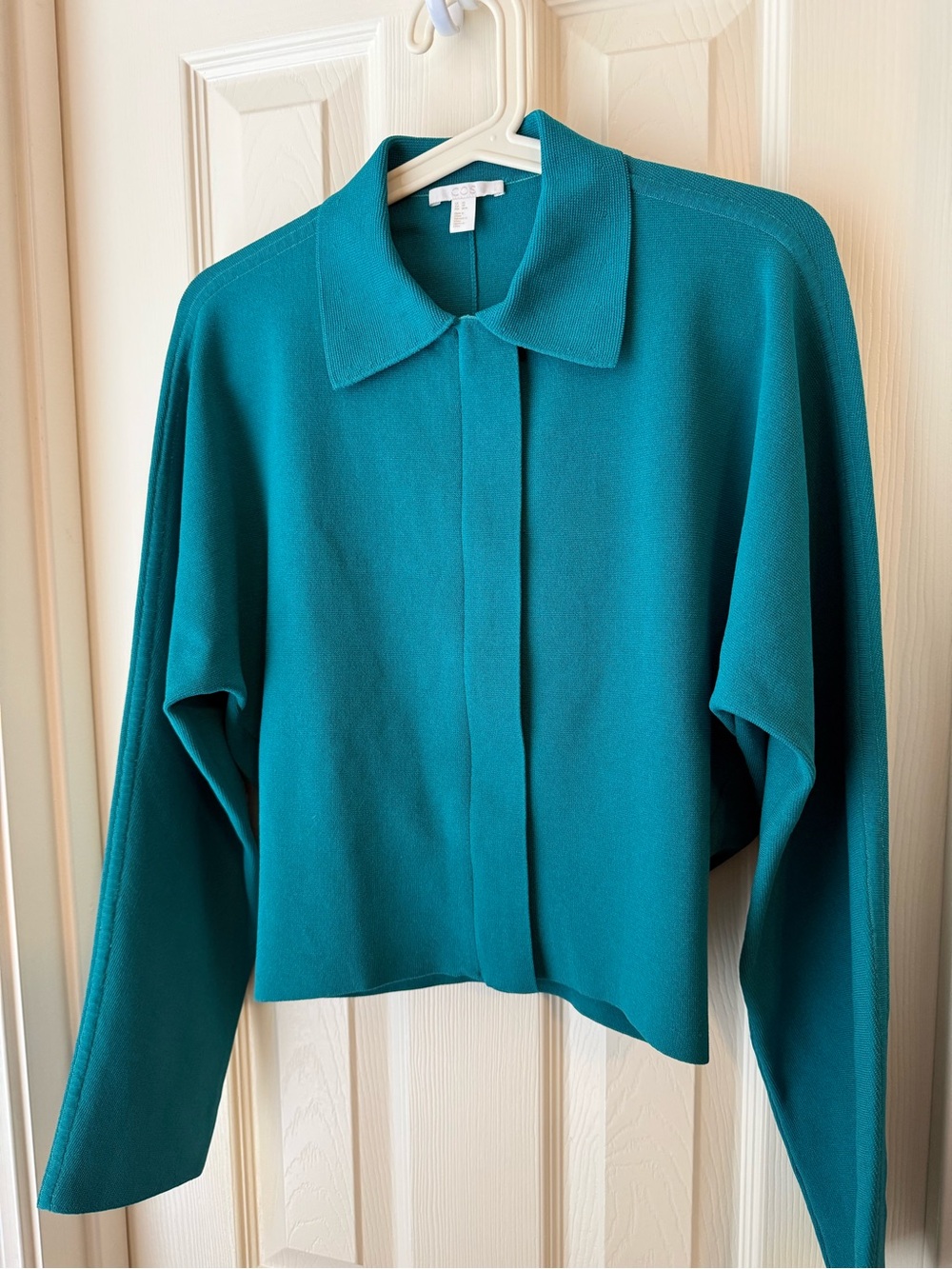 COS Cropped Knitted Jacket (Teal)